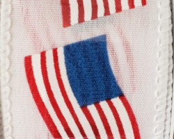 AMER FLAG WH-1.5” WR
This bow could be used for the Fourth of July or any Patriotic event. Streamers will be solid ribbons in the colors of red, white, and blue. If available, a coordinating text streamer could be added.
