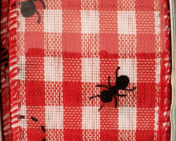 ANTS RD WH GING-1.5” WR
This bow could be used for any occasion including spring, summer or a picnic collection. Streamers will be solid ribbons in the colors of red, white, and black. If available, a coordinating text streamer could be added.