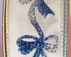 BLU SLVR BOWS WH SAT-1.5” WR
This bow could be used for Christmas or any special occasion. Streamers will be solid ribbon in the colors of blue, silver and white. If available, a coordinating text streamer for the desired occasion could be added.