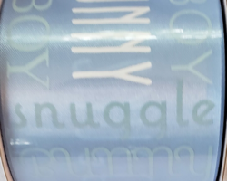 BOY SNGL BNY BLU SAT-2.5” **(THIS IS NOT A FORMED BOW BY ITSELF!)**
THIS BOW WILL BE FLOPPY UNLESS USED IN CONJUNCTION WITH A SOLID WIRED RIBBON. It is for a Baby Boy collection. Streamers will be solid ribbons in shades of blue.