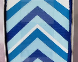 CHEV BLU GROS-1.5” **(THIS IS NOT A FORMED BOW BY ITSELF!)**
THIS BOW WILL BE FLOPPY UNLESS USED IN CONJUNCTION WITH A SOLID WIRED RIBBON. Streamers will be in the colors of blue and white. If available, a coordinating text streamer for the desired occasion could be added.
