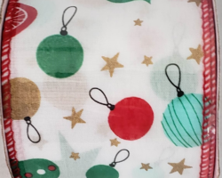 CMAS ORNS 2 WH SAT-2.5” WR
This bow is for a Christmas collection. Streamers will be solid ribbon in the colors of red, green, gold and white. If available, a coordinating text streamer could be added.