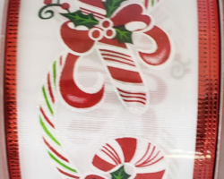 CNDY CANE WH SAT-2.5” WR
This bow is for a Christmas collection. Streamers will be solid ribbon in the colors of red, green and white. If available, a coordinating text streamer could be added.