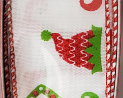 ELF LGS HTS WH SAT-1.5” WR
This bow would be used for a Christmas collection. Streamers will be solid ribbon in the colors of red, green and white. If available, a coordinating text streamer could be added.