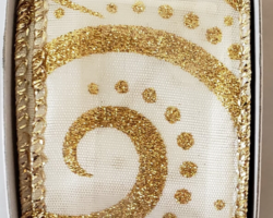 GLT GLD SWRL IVY SAT-1.5” WR
This bow could be used for any occasion including Christmas. Streamers will be solid ribbon in the colors of gold and ivory or white. If available, a coordinating text streamer for the desired occasion could be added.