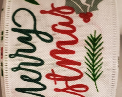 HOLLY MRY CMAS TXT WH LIN-2.5” WR
This bow is for a Christmas collection. Streamers will be solid ribbon in the colors of red, green and white.