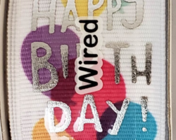 HPY BDAY BLNS WH GROS-1.5” WR
This bow is for a birthday collection. Streamers will be solid ribbon in the coordinating colors for the balloons.