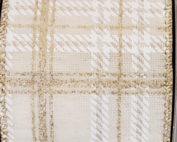 IVY WH GLD PLD LIN-2.5” WR
This bow could be used for a Christmas or winter collection. Streamers will be solid ribbon in the colors of white, gold and ivory. If available, a coordinating text streamer for the desired occasion could be added.