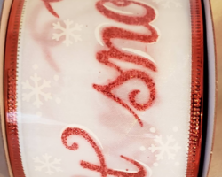 LET SNW RD TXT WH SAT-2.5” WR
This bow could be used for a winter collection. Streamers will be solid ribbon in the colors of red and white.
