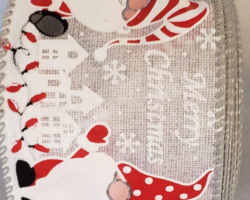NOMS MRY CMAS TXT GRY LIN-2.5” WR
This bowis for a Christmas collection. Streamers will be solid ribbon in the colors of red, gray and white.