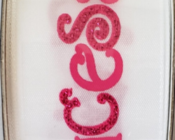 PNK PRNCS TXT GLT CRWN WH SAT-1.5” **(THIS IS NOT A FORMED BOW BY ITSELF!)**
THIS BOW WILL BE FLOPPY UNLESS USED IN CONJUNCTION WITH A SOLID WIRED RIBBON. It could be used for Disney Princess or birthday collections. Streamers will be solid ribbon the colors of pink and white.