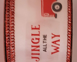 RD CMAS TRK JNGL ALL WAY TXT WH SAT-1.5” WR
This bow is for Christmas. Streamers will be solid ribbon in the colors of red, green, black and white.