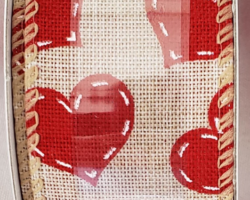 RD HRTS TAN LIN-1.5” WR
This bow could be used for Valentine’s Day or anniversary. Streamers will be solid ribbon in the colors of red and white. If available, a coordinating text streamer for the desired occasion could be added.