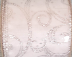 GLT SLVR SWRL WH SAT-2.5"WR This bow could be used for a bridal shower or wedding. Streamers will be solid ribbon in the colors of silver and white. If available, a coordinating text streamer for the desired occasion could be added.