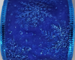 GLT SNWFL DK BLU SHR-2.5" WR This bow could be used for a Christmas or winter collection. Streamers will be solid ribbon in shades of blue. If available, a coordinating text streamer for the desired occasion could be added.