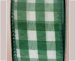 GRN WH GING-1.5" WR This bow could be used for any occasion. Streamers will be solid ribbon in the colors of green and white. If available, a coordinating text streamer for the desired occasion could be added.