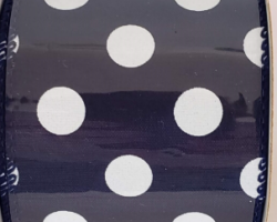 LRG WH PLK DTS NAVY SAT-2.5" WR This bow could be used for any occasion. Streamers will be solid ribbon in the colors of navy and white. If available, a coordinating text streamer for the desired occasion could be added.