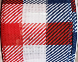 RD WH BLU BUFFALO CHK-2.5” WR
This bow could be used for Fourth of July or Patriotic events. Streamers will be solid ribbon in the colors of red, white, and blue. If available, a coordinating text streamer could be added.