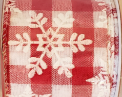 SNWFL RD WH GING-2.5” WR
This bow could be used for a Christmas or winter collection. Streamers will be solid ribbon in the colors of red and white. If available, a coordinating text streamer for the desired occasion could be added.