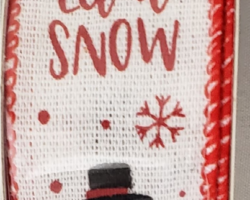 SNWMN LET SNW RD TXT WH LIN-1.5” WR
This bow could be used for Christmas or winter collection. Streamers will be solid ribbon in the colors of red and white. If available, coordinating print streamers could be added.