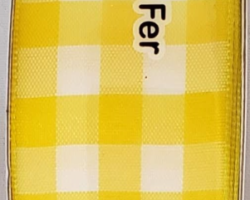 YEL WH GING-1.5” WR
This bow could be used for any occasion. Streamers will be solid ribbon in the colors of yellow and white. If available, a coordinating text streamer for the desired occasion could be added.